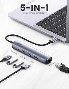 Ugreen 10919 base para portátil y replicador de puertos Alámbrico USB 3.2 Gen 1 (3.1 Gen 1) Type-C Gris 2