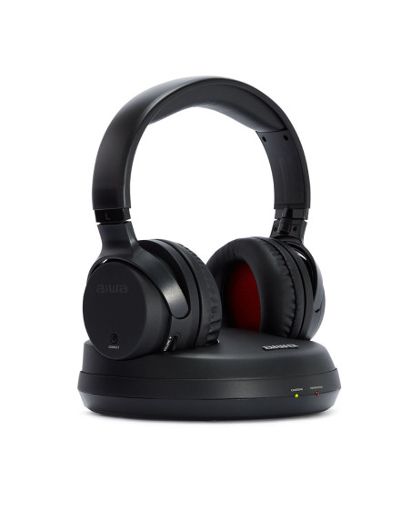 Aiwa WHF-880 auricular y casco Auriculares Inalámbrico Diadema Música Base de carga Negro
