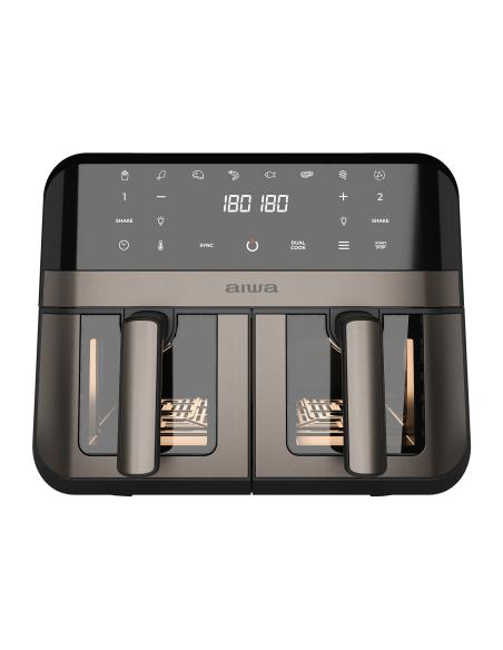 Aiwa AFR-9000 Doble 9 L Independiente 2400 W Freidora de aire caliente Negro