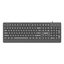 Philips SPK6247B/85 2000 series SPK6247B/85, Completo (100%), Alámbrico, USB, Interruptor de membrana, QWERTY, Negro