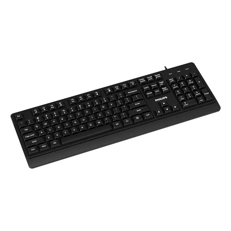 Philips SPK6247B/85 2000 series SPK6247B/85, Completo (100%), Alámbrico, USB, Interruptor de membrana, QWERTY, Negro
