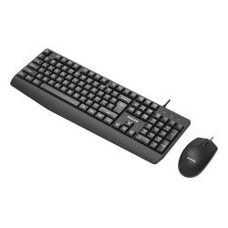 Philips SPT6237B/85 2000 series SPT6237B/85, Alámbrico, USB, Interruptor de membrana, QWERTY, Negro, Ratón incluido 2