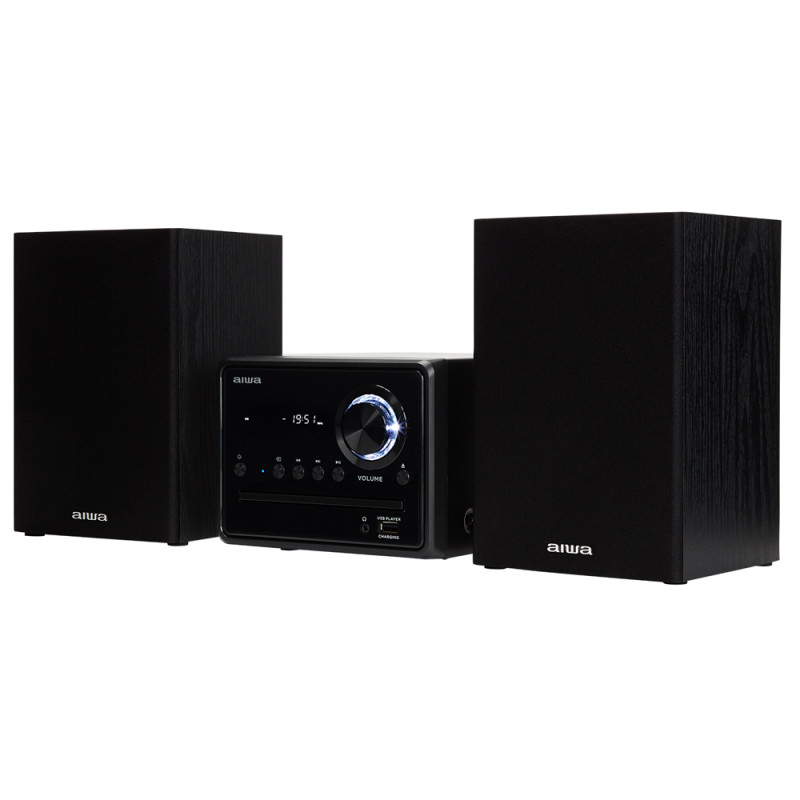 Aiwa MSBTU-300 MSBTU-300, Microcadena de música para uso doméstico, Negro, 1 discos, Frente, 20 W, De 2 vías