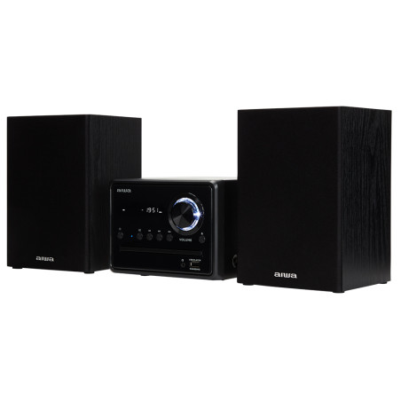 Aiwa MSBTU-300 MSBTU-300, Microcadena de música para uso doméstico, Negro, 1 discos, Frente, 20 W, De 2 vías