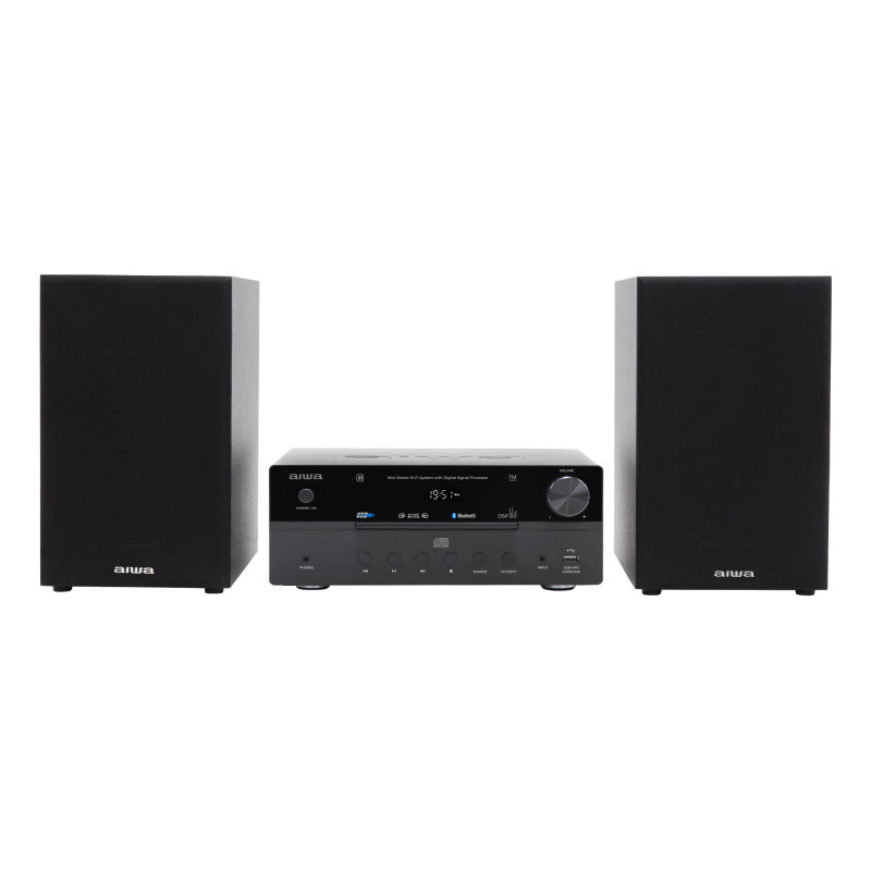 Aiwa MSBTU-550 MSBTU-550, Microcadena de música para uso doméstico, Negro, 1 cubierta(s), Bandeja, 50 W, RCA