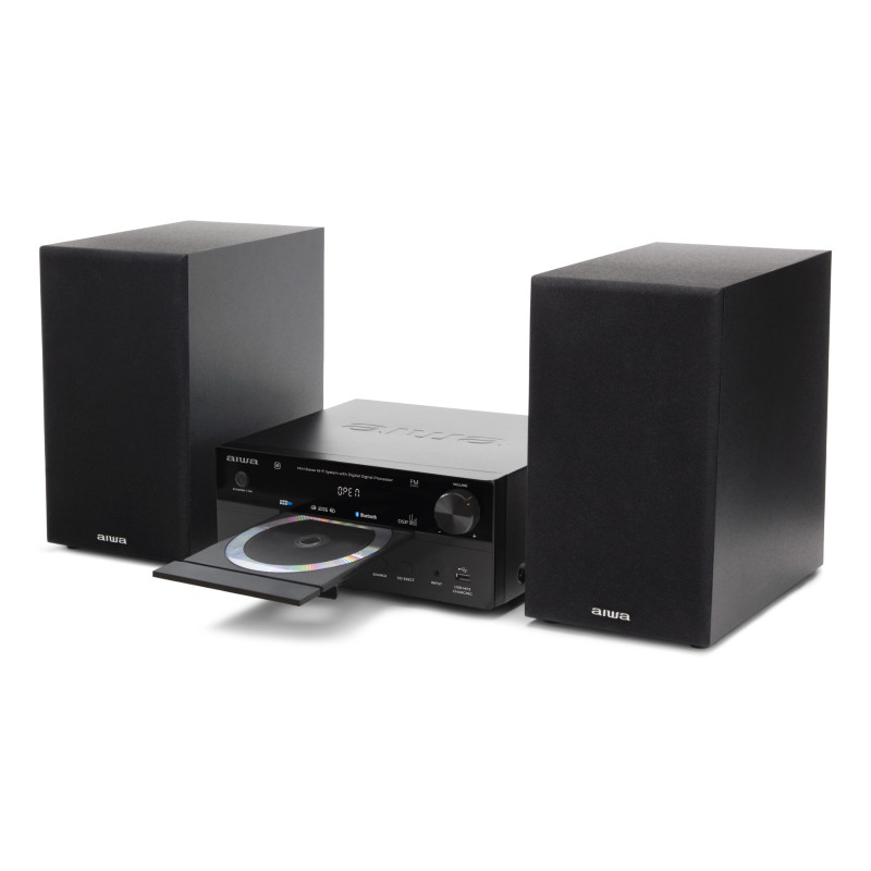 Aiwa MSBTU-550 MSBTU-550, Microcadena de música para uso doméstico, Negro, 1 cubierta(s), Bandeja, 50 W, RCA