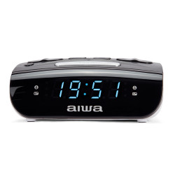 Aiwa CR-15 CR-15, Reloj despertador digital, Rectángulo, Negro, Blanco, LED, 1,52 cm (0.6"), AC/Batería