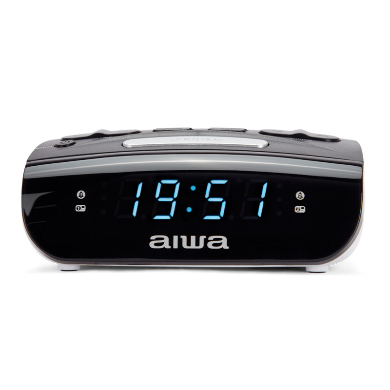 Aiwa CR-15 CR-15, Reloj despertador digital, Rectángulo, Negro, Blanco, LED, 1,52 cm (0.6"), AC/Batería
