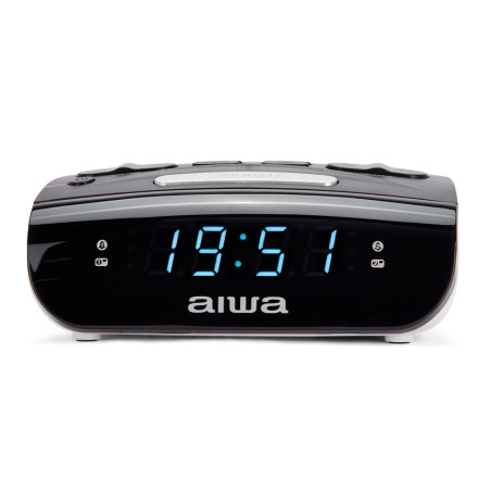 Aiwa CR-15 CR-15, Reloj despertador digital, Rectángulo, Negro, Blanco, LED, 1,52 cm (0.6"), AC/Batería