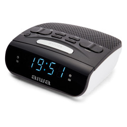 Aiwa CR-15 CR-15, Reloj despertador digital, Rectángulo, Negro, Blanco, LED, 1,52 cm (0.6"), AC/Batería 2