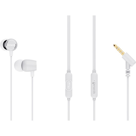 Aiwa ESTM-30WT ESTM-30WT, Alámbrico, Llamadas/Música/Deporte/Uso diario, 20 - 20000 Hz, 13 g, Auriculares, Blanco