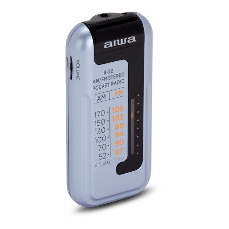 Aiwa R-22SL R-22SL, Portátil, Analógica, AM, FM, 87 - 108 MHz, 52 - 170 kHz, 3,5 mm