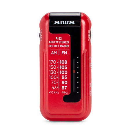 Aiwa R-22RD R-22RD, Personal, Analógica, AM, FM, Analógica, 3,5 mm, Rojo