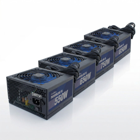 CoolBox COO-PACK-FAPW3 PACK FUENTES DE ALIMENTACION POWERLINE III 550/650/750/850W 85%EFI, 207 - 253 V, Negro