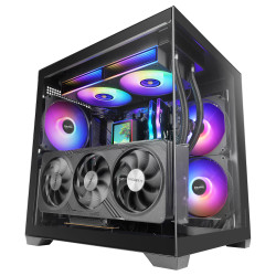 Mars Gaming MCVIEW3 MCVIEW3, Mini Tower, Negro, micro ATX, Mini-ITX, Vidrio templado, 15,5 cm, 33 cm 2