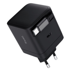 Trust 25805 Maxo Cargador retráctil USB-C PD de 65 W, Interior, Corriente alterna, 20 V, 0,67 m, Negro
