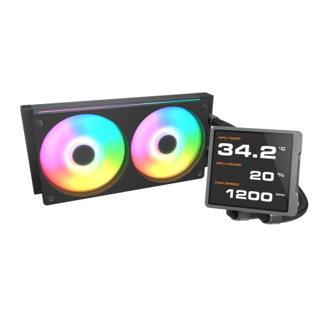COUGAR 3MPVP240.0001 CGR-PSDVPRGB-B-240, Sistema de refrigeración líquida todo en uno, 12 cm, 700 RPM, 2500 RPM, Negro