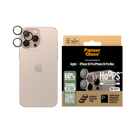 PanzerGlass 1286 ® Hoops® Camera Lens Protector Transparent iPhone 16 Pro | 16 Pro Max, Apple, Apple - iPhone 16 Pro, Apple -