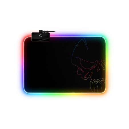 Spirit of Gamer SOG-PADMRGB Darkskull, Negro, Multicolor, Imagen, Tela, Caucho, USB con suministro de corriente, Base