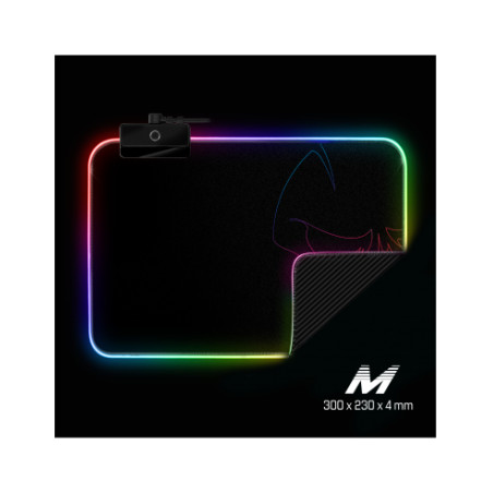 Spirit of Gamer SOG-PADMRGB Darkskull, Negro, Multicolor, Imagen, Tela, Caucho, USB con suministro de corriente, Base