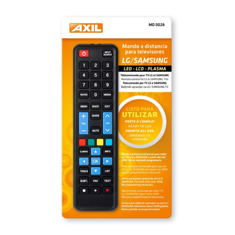 Engel Axil MD0028 MD0028, TV, IR inalámbrico, Botones, Negro
