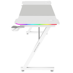 Mars Gaming MGDX160RGBW MGD-X160RGB, Mesa Gaming Ergonómica, Iluminación ARGB con Mando, Fibra de Carbono, Alfombrilla XXL,