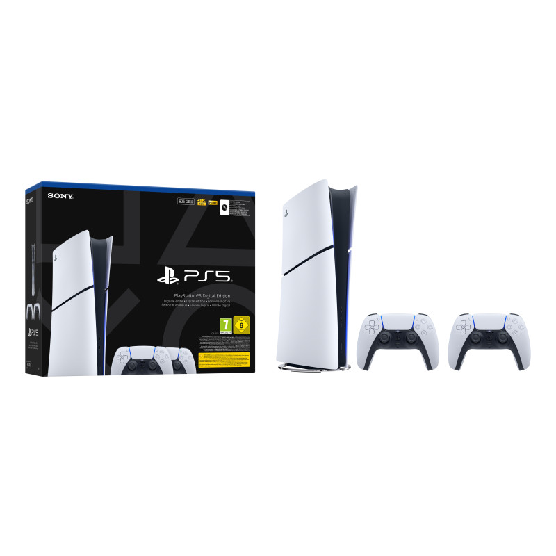 Sony 1000050120 Playstation 5 Slim Digital, PlayStation 5, Negro, Blanco, 16384 MB, GDDR6, 448 GB/s, AMD