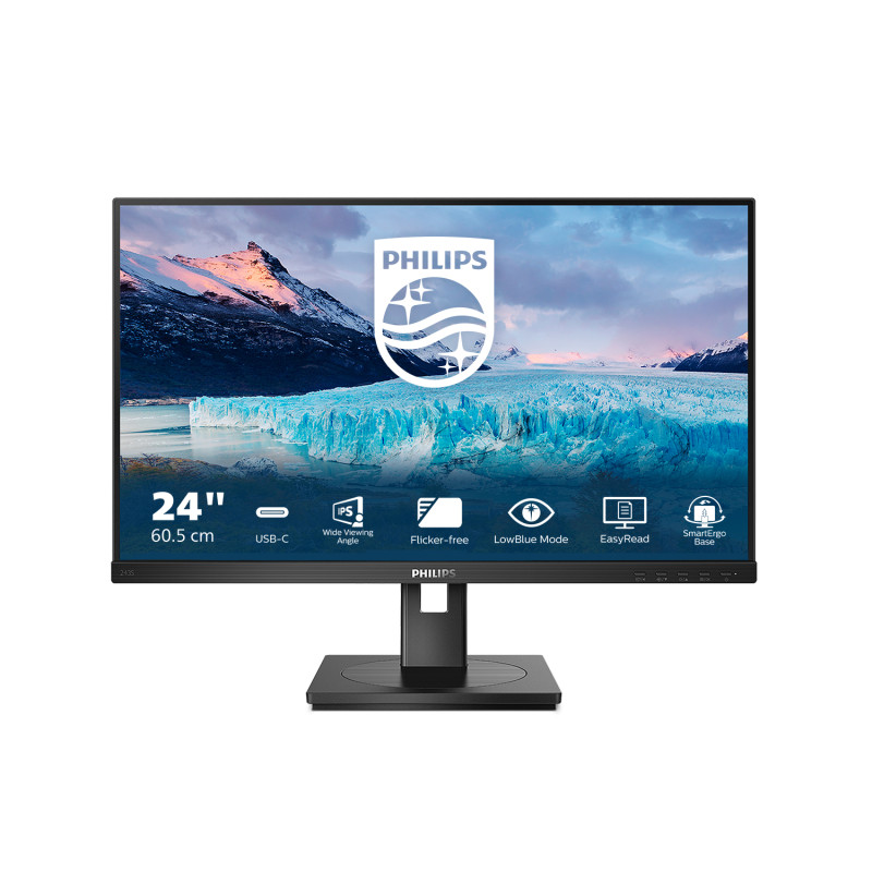 Philips 243S1/00 S Line 243S1/00, 60,5 cm (23.8"), 1920 x 1080 Pixeles, Full HD, LCD, 4 ms, Negro