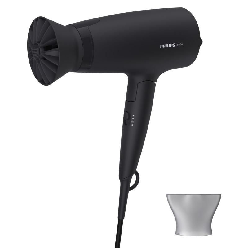 Philips BHD308/10 3000 series BHD308/10 Secador, CC, Negro, Anilla para colgar, 1,8 m, 1600 W, 220 - 240 V