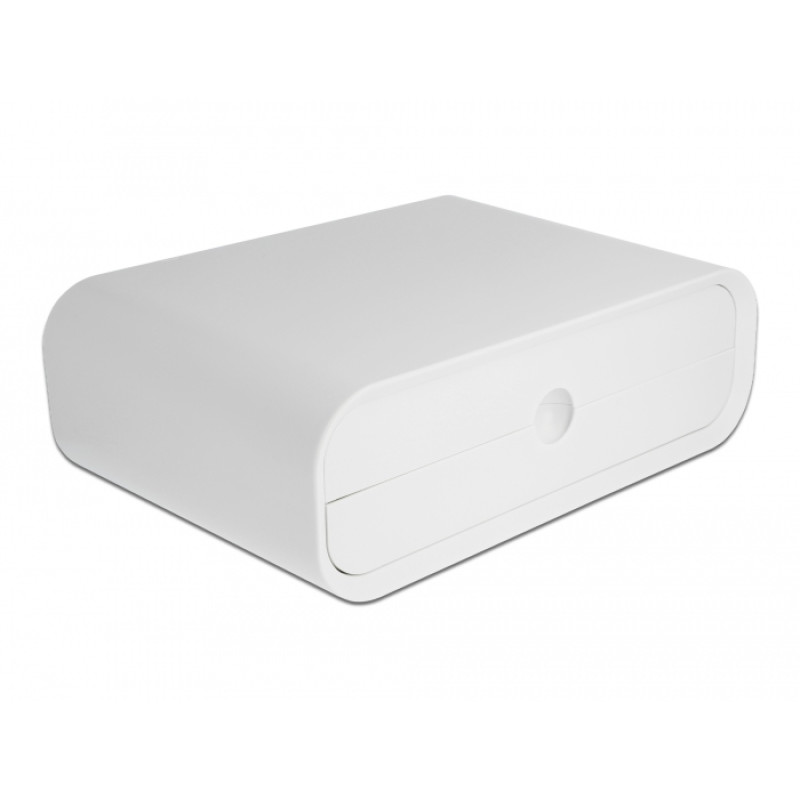 DeLOCK 18325 Soporte de monitor con dos cajones blancos, Independiente, 30 kg, Blanco