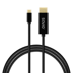 Savio CL-191 CL-191, 2 m, USB C, Negro