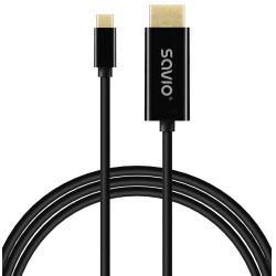 Savio CL-190 Cl-190, 1 m, USB C, Negro