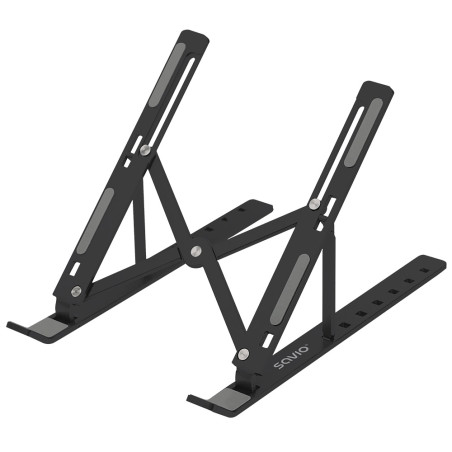 Savio PB-05 PB-05, Soporte para ordenador portátil, Negro, Aluminio, Caucho, 45,7 cm (18"), 45,7 cm (18"), Device
