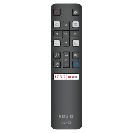Savio RC-23 RC-23, Universal, IR inalámbrico, Botones, Negro
