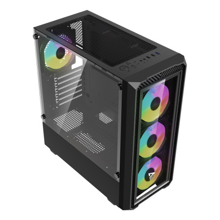 Savio NOCTIS GLASS RGB Noctis Glass RGB, Cubo, PC, Negro, ATX, micro ATX, Vidrio, Hogar / Oficina