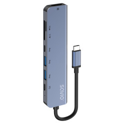 Savio AK-82 AK-82, USB Tipo C, HDMI, USB Tipo C, MicroSDHC, MicroSDXC, SD, SDHC, SDXC, 5000 Mbit/s, 30 Hz, 3840 x 2160 2