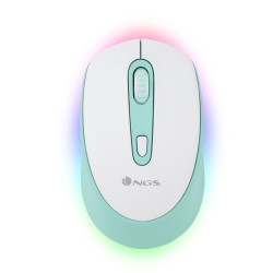 NGS NGS-MOUSE-1117 SMOG MINT-RB, Ambidextro, Óptico, RF Wireless + Bluetooth, 2400 DPI, Color menta, Blanco 2