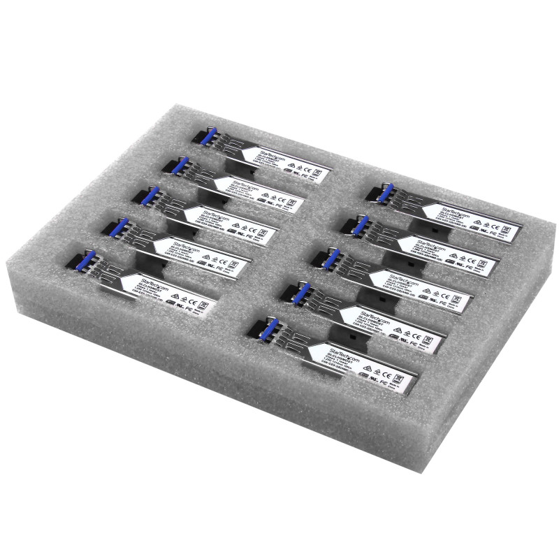 StarTech.com GLCLHSMD10ST Paquete de 10 Módulos SFP Compatibles con Cisco GLC-LH-SMD - 1000BASE-LX/LH - Fibra Monomodo 1GbE -