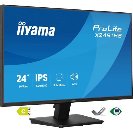 iiyama X2491HS-B1 ProLite X2491HS-B1, 60,5 cm (23.8"), 1920 x 1080 Pixeles, Full HD, LCD, Negro