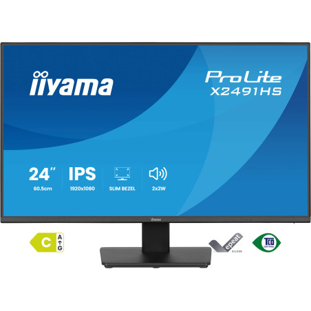 iiyama X2491HS-B1 ProLite X2491HS-B1, 60,5 cm (23.8"), 1920 x 1080 Pixeles, Full HD, LCD, Negro