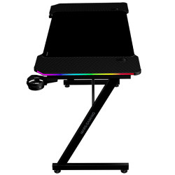 Mars Gaming MGDX120RGB MGD-X120RGB, Mesa Gaming Ergonómica, Iluminación ARGB con Mando, Fibra de Carbono, Alfombrilla XXL, 2