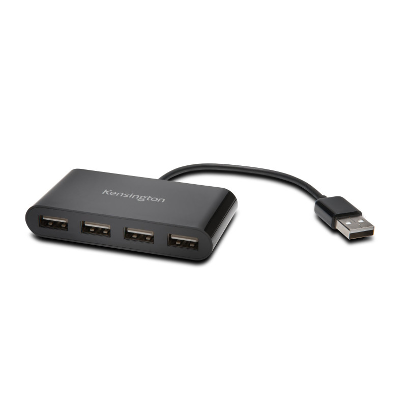 Kensington K39120EU Hub USB 2.0 de 4 puertos, Negro, Windows XP or above; macOS 10.6 or above, 1 pieza(s), 75 mm, 90 mm, 18 mm