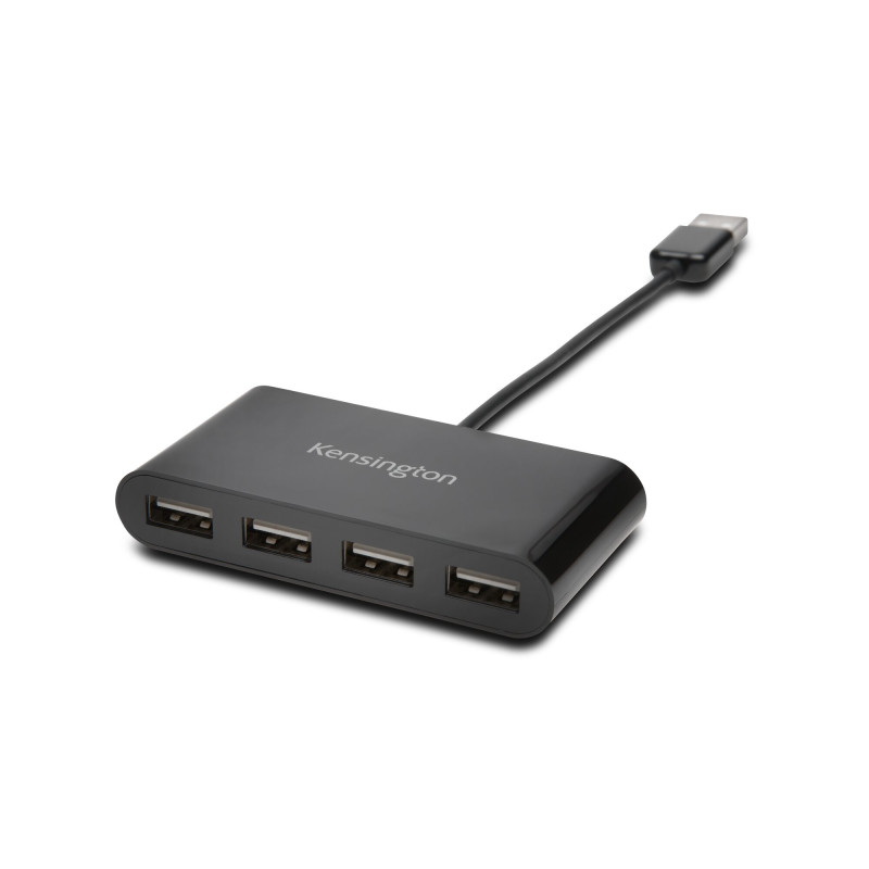 Kensington K39120EU Hub USB 2.0 de 4 puertos, Negro, Windows XP or above; macOS 10.6 or above, 1 pieza(s), 75 mm, 90 mm, 18 mm