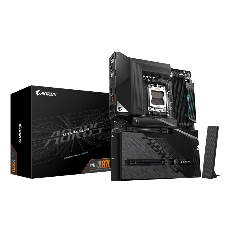 GIGABYTE X870 A STEALTH X870 AORUS STEALTH Placa Base - Compatible con procesadores AMD Ryzen 9000, VRM digital de 16+2+2