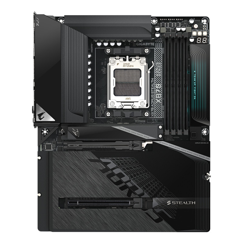 GIGABYTE X870 A STEALTH X870 AORUS STEALTH Placa Base - Compatible con procesadores AMD Ryzen 9000, VRM digital de 16+2+2