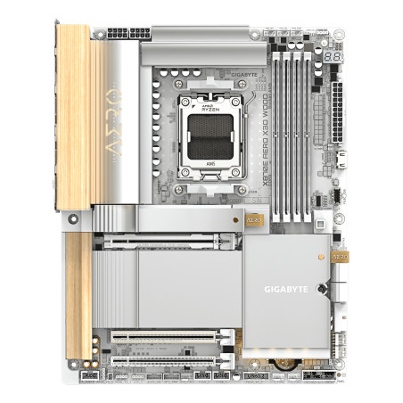 GIGABYTE X870E AERO X WOOD X870E AERO X3D WOOD Placa Base - Compatible con procesadores AMD Ryzen 9000, VRM digital de 16+2+2