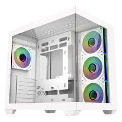 Cooler Master E681-WHNN-S00 Elite 681, Midi Tower, PC, Blanco, ATX, ITX, micro ATX, Acero, Vidrio templado, Juego
