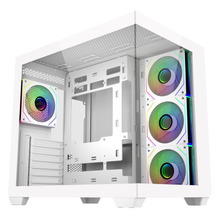 Cooler Master E681-WHNN-S00 Elite 681, Midi Tower, PC, Blanco, ATX, ITX, micro ATX, Acero, Vidrio templado, Juego