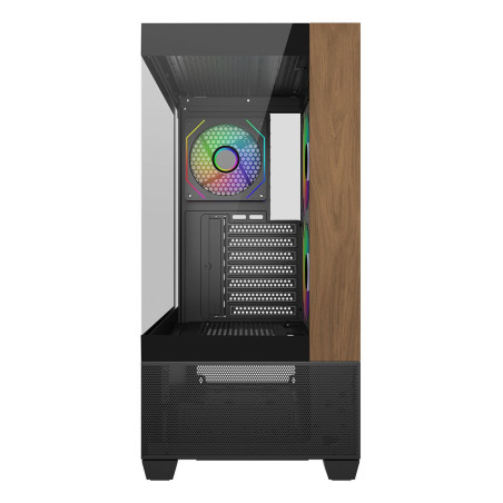 Cooler Master E690-KHNN-S00 Elite 690 Wood, Midi Tower, PC, Negro, ATX, ITX, micro ATX, Acero, Vidrio templado, Madera, Juego