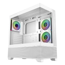 Cooler Master E690-WHNN-S00 Elite 690 Wood, Midi Tower, PC, Blanco, ATX, ITX, micro ATX, Acero, Vidrio templado, Madera, Juego